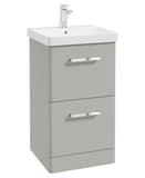 Kora 50cm Floor Standing 2 Drawer Vanity with Chrome Handles