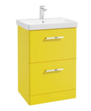 Kora 60cm Floor Standing 2 Drawer Vanity Unit with Chrome Handles
