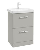 Kora 60cm Floor Standing 2 Drawer Vanity Unit with Chrome Handles