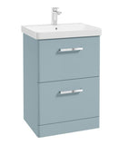 Kora 60cm Floor Standing 2 Drawer Vanity Unit with Chrome Handles