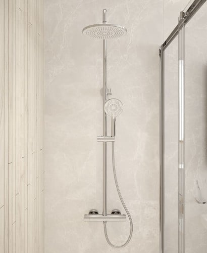 Alita Rain Thermostatic Shower Kit Chrome | USH0024