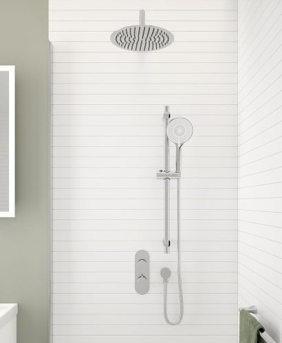 Alita Knurled Shower Set 1 Chrome | USH0096