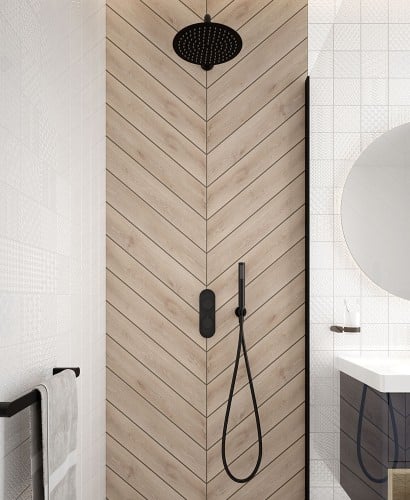 Alita Knurled Shower Set 2 Matt Black | USH0101