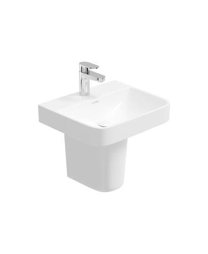 Horizon 45cm 1th Square Basin & Semi Pedestal | USW0329