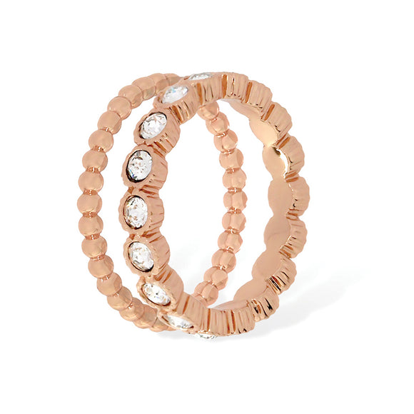 Tipperary Crystal Rose Gold Daisy Chain Stacking Ring