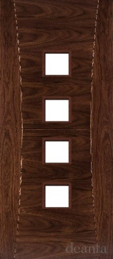 HP18G Minimal & Modern Styled Glazed/Unglazed Walnut Fire Door