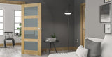 HP1GC Contemporary Clear Glazed Oak Door