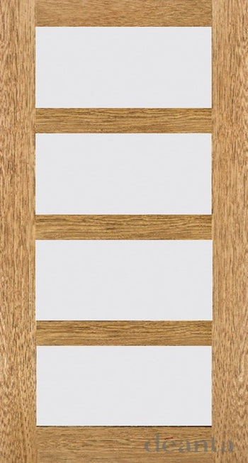 HP1GC Contemporary Clear Glazed Oak Door