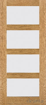 HP1GF Contemporary  Frosted Glazed Oak Door