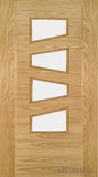 HP25GC Modern Oak 4 Pane Glazed Door