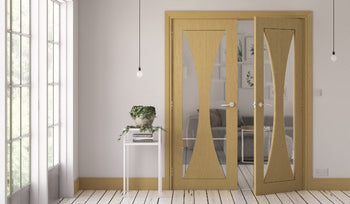 HP26GC Minimal & Modern Styled Glazed Oak Door