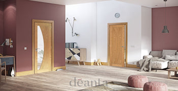 HP35GC Minimal & Modern Styled Glazed Oak Door