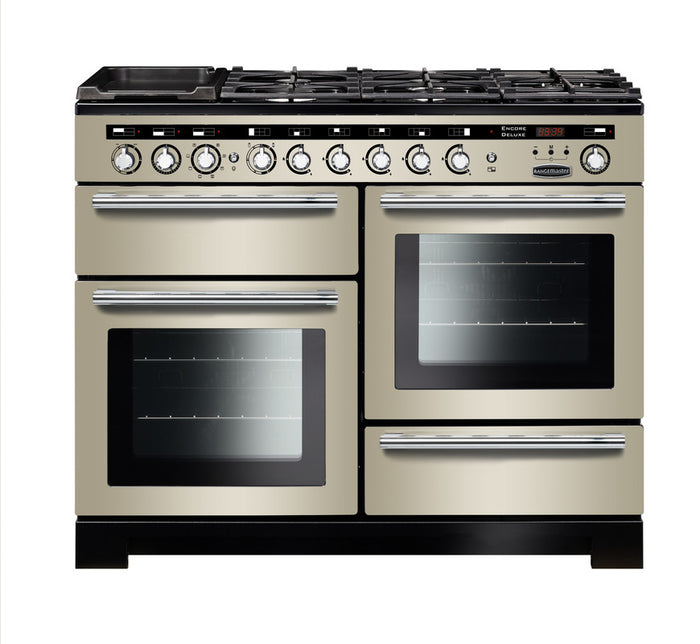 Rangemaster Encore Deluxe 110cm Dual Fuel- Ivory/Chrome│EDL110DFFIV/C