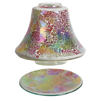 Aromatize Rainbow Crackle Jar Shade & Tray Set │AR1764