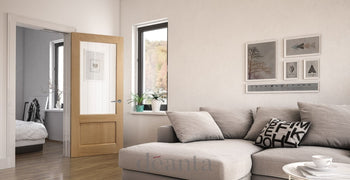 NM3G Glazed/Unglazed Two Panel Minimalistic Oak Door