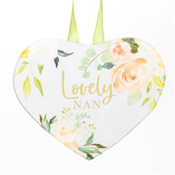 Peaches & Cream Lovely Nan Mirror Heart Plaque│SP3065N