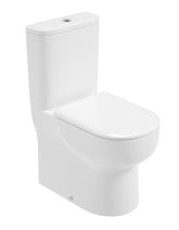 Via Fully Shrouded Comfort Height Closed Coupled Rimless Pan & Soft Close Seat | USW0337